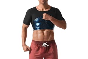 JiaYouLC Men Women Sauna Suit for Weight Loss Short Sleeve Sauna Shirt Waist Slimming Sweat Body Shaper Sauna Top for Gym Exercise Sports