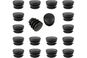 HJYZY Tapón redondo de plástico para tubo de 20 mm, color negro, para silla de mesa, estante de inserción, 50 unidades