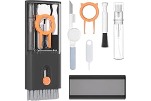 NICEKOOL 10 in 1 Kit Pulizia per Airpods Penna Pulisci Auricolari - Soft Keyboard Cleaner Brush Multifunzione Polvere Spazzola Estrattore per Tastiera Pulizia, Nero
