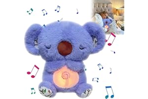 YJWZ Koala Para Aliviar La Ansiedad,Nutria Bebe Dormir Que Respira,Peluche Ansiedad Dormir,Bebé Durmiendo Koala Juguete Con Música Luces Y Movimientos De Respiración Ayuda Para Dormir