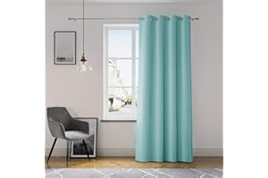 AmeliaHome Tenda decorativa Oxford Solid, 140 x 250 cm, con occhielli, colore: blu