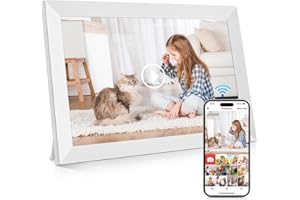 GGUA 10.1 Inch WiFi Digital Photo Frame Built in 64GB Memory, 1280x800 IPS LCD Touchscreen, Auto-Rotate and Audio, Quick and Easy Share Photos or Videos via the Frameo App, the Best Choice for Gifting
