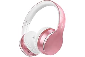 LOBKIN Wireless Bluetooth Headphones, Over-Ear Stereo Foldable Headphones,Hi-Fi Stereo Headset with Built-in Microphone, 3.5mm Jack for Online Class/Meeting/PC/Phone/Computer