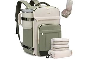 ‎LOVEVOOK LOVEVOOK Rucksack Handgepäck Flugzeug, 40L Groß Reiserucksack Damen, Wasserdicht Travel Backpack für 17 Zoll Laptop, Kofferrucksack für Reise Arbeit Geschäftsreise Business Weekender, Olivgrün