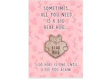 Pocket hug token small teddy bear wooden bear hug | thinking of you gifts | a little hug token to make care package for her |