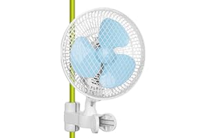 blessny 6-Zoll-Anklemmventilator für Grow Tent, oszillierender Klemmventilator zur Befestigung an Grow Tent-Stangen, 2,4 m langes Kabel mit 2 Geschwindigkeiten, 40 dB leiser Betrieb