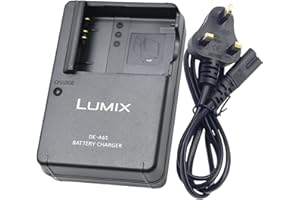 ROOXILOO DE-A65 DMW-BCG10 DMW-BCG10E Battery Charger for Panasonic Lumix DMC-ZS1, ZS3, ZS5, ZS6, ZS7, ZS8, ZS10, ZS15, ZS19, ZS20, TZ7, TZ10, TZ19, TZ20, TZ30,ZR1,ZR3 Digital SLR Cameras & 120cm AC Power Cord