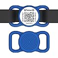 Dog Collars Charms & Collar Tag, QR Code Slide-on Tag, QR Code Dog Tag, Custom Online Profile, Durable Silicone Dog ID Tag, Anti-Scratch, Soundless Pet Tag, Easy to Set Up, Navy Blue