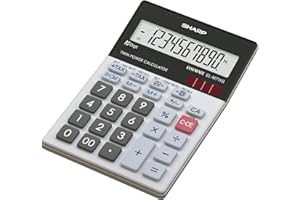 Sharp Calculatrice EL m711g, Pile/Solaire, 100 x 151.5 x 33 mm, Noir/Blanc ELM711GGY