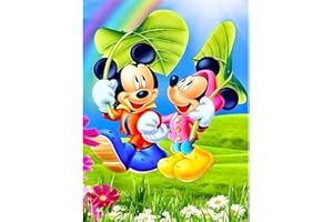DPHERO Mickey Diamond Painting Kits for Adults,5D Mouse Diamond Art Kits for Kids Beginners,Round Full Drill Spring Diamond Painting Art,DIY Paint with Diamonds Cartoon Gem Painting Art 12x16 inch