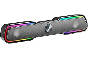 Mars Gaming MSBX, Barre de Son Gaming 10W, Éclairage RGB Dynamique, Processeur Sonore DSP, Bluetooth 5.0 + Jack, Son Spatial Multi-Niveau, Noir