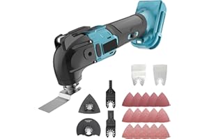 MAENGRE Cordless Brushless Oscillating Multi-Tool Replacement for Makita, Electric Multifunction Tools with 22 Piece Accessory Kit（Body Only)