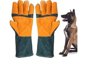 Youngwier Beißhandschuhe Für Hunde - Verstärktes Leder Beißband Hundetraining Für Große Hunde, Bissfeste Handschuhe Für Den Umgang Mit Tieren, Tierpflegezubehör, Pannen- Und Kratzfeste Hundebisshülle