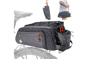 NDakter Bike Bags for Bicycle Rear Rack-Waterproof 3 in 1 Ebikes Trunk Bag, Reflective Electric Bike Saddle Panniers with Shoulder Strap (10L Waterproof 3 in 1)