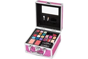 MYA Cosmetics - MYA Glitter Fashion | Maletín Maquillaje Profesional | Set Sombras de Ojos, Colorete, Pintalabios | Incluye Brochas y Pinceles de Maquillaje