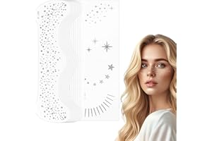 AOOWU 20PCS Lentiggini Glitter Tatuaggio Facciale, Tatuaggi Temporanei Lentiggini, Impermeabili Adesivi Glitterati Impermeabili Dorati, Lunga Durata Per Halloween Carnevale Feste, Facile Da Rimuovere