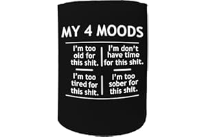 123t Stubby Holder Stubbie Holders Can Bottle Beer Cooler My Four Moods Funny Novelty Birthday Coozi