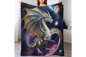 PAZZK Flugsaurier Dick Decke Weich Wärme Gemütlich Flannel-Fleece Sofadecke Deckeldecke 3D Bilder Wohndecke Für Bett/Sofa（180×200cm）