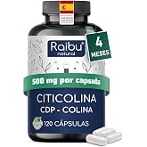 CDP-Choline (Citicoline) 500mg High Dose - 4 Month Supply, 120 Capsules - 1 Capsule Per Day, Bioactive Form - Choline Supplem