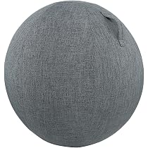 Housse Ballon De Gym 55-75cm - Tissu Coton/Lin - Anti-Dérapante - Lavable Machine - Pour Yoga, Pilates, Bureau