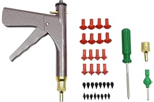 Xigner Kit di riparazione pneumatici per auto, kit di riparazione per pneumatici senza tubi, con tappi per funghi, ugelli, sonde, kit di riparazione pneumatici per moto, auto, camion, trattori,