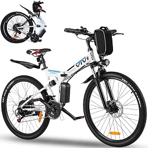 Vivi Bicicletta Elettrica Pieghevole, 250W Mountain Bike Elettriche per  Adulti,26\