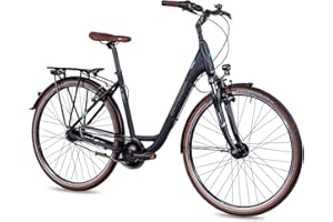 ‎AIRTRACKS Airtracks Damen City Fahrrad 28 Zoll Citybike LS CI.2820W Shimano Nexus 7 Gang Nabendynamo - Schwarz Matt Rahmenhöhen 45cm 50cm - Modell 2023