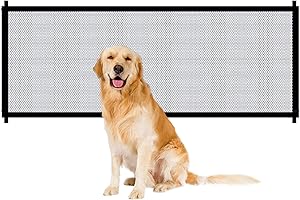 MIKIULY Treppenschutzgitter, Absperrgitter Hund, Türschutzgitter Hund, Hundeschutzgitter, Hundebarrieren, Faltbar Trennwand Installieren überall für Hunde Katzen, 180 * 72cm