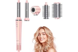 ‎BOPCAL 5 in 1 Airstyler Ionen Föhn, Professioneller Multifunktionaler Hairstyler, 110K U/min für Schnelles Trocknen Warmluftbürste Frizz-Free Lockenstab Automatisch Volumizing Glättung, Premium-Geschenkbox