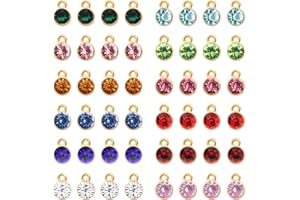 Gukasxi 96 Pieces Crystal Birthstone Charms Necklace Earring Bracelet Beads Pendants with Rings for DIY Jewelry Making and Crafting, 12 Colors …