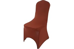 THE CHAIR COVER COMPANY Chair Covers Spandex Lycra Universal Slipcovers Dining Chair Cover Wedding Banquet Party Arched Front (Brown, 1)
