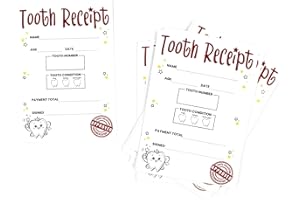 A&M NATURAL LIVING Tooth Fairy Receipts Pack of 20 A6 Size Certificate Cards Designed and Printed in The UK The Perfect Tooth Fairy Gifts