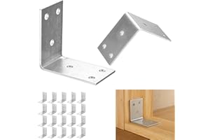 SZYILIDA 20 Pz Staffe Angolari per Legno, Staffe a L, Squadretta di Giunzione Angolare, Angolari Metallo per Legno, Staffa Angolare a 90 Gradi, Connettore Piastra di Fissaggio Multiforo, 67x67mm