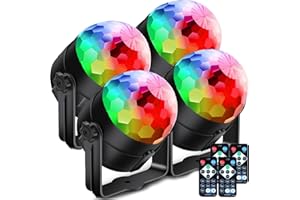 CATPOWER 4er-Pack Discokugel Partylicht mit Fernbedienung, musikgesteuert, tragbar für draußen und drinnen, USB-Stecker, DJ Licht, Party Gadgets, Discolicht, Stroboskop-Bühnenlicht als Partybeleuchtung