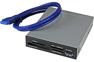 StarTech.com Czytnik kart USB (USB3.0, wewnętrzny, IDC, z obsługą UHS-II, czytnik kart pamięci do SD, Micro SD, CF, Memory Stick itd.)