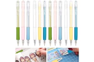 Vibbang 12Pièces Artisanat Couteau, Découper Manuel Stylo, Cutter de Précision Couteau de Précision, Pour Bricolage Art Travail Coupe Polyvalent Outils D'Artisanat Travaux Manuels Temps Scrapbooking