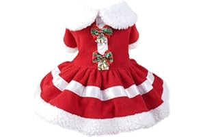 TIANLUD Haustier Weihnachtskleidung, Hunde Weihnachtskostüm, Katzen Kleidung Weihnachten, Weihnachtskleid Katze, Hunde Outfit Weihnachten, Weihnachtsoutfits für Kleine bis Mittelgroße Hunde und Katzen(M)