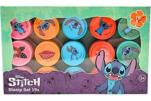 DISNEY STORE Disney Stitch Set di timbri | 15 timbri per bambini | set fai da te | giocattolo creativo | idea regalo a partire dai 3 anni