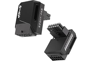 EZDIY-FAB Adaptateur PCIe 5.0-600W 12+4pin, connecteur d’Alimentation GPU 16pin 12VHPWR,90 degrés à Angle Droit- Compatible avec Les Cartes Graphiques RTX 3090Ti,4070Ti,4080,4090-Type RVS,Noir,1 Pack