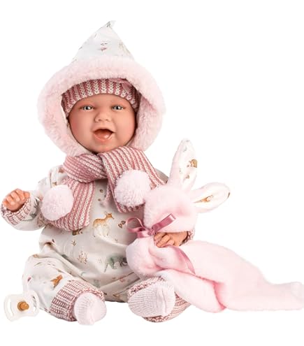 Llorens 1063302 Poupée Aux Yeux Bleus Et Corps Doux Avec Tenue Rose Et Tétine 32 Cm