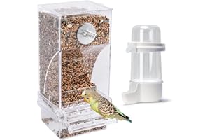 Niejgay Alimentatore per Uccelli da Gabbia con Dispensatore di Acqua e Contenitore Automatico per Pappagalli