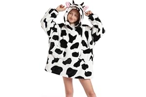 Zhiwei Felpa Coperta Donna Con Cappuccio Oversize Ragazza Pile Hoodie Bambina Pigiama Maniche Maxi Maglia Gigante Abbigliamento Cappotto Vestaglia Invernale Blanket Divano Invernali Bambino Teen