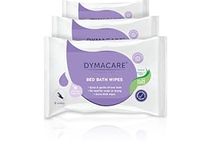 DYMACARE Fragranced Bed Bath Wipes | Premium Skin Cleansing Bath and Shower Wipes for Adults and Elderly | No Water Microwaveable Body Wet Wipes with Aloe Vera | 3 Packs (24 Wipes in Total)
