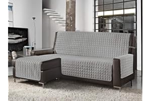 BANZAII TEXTILE INNOVATOR ONLINE Banzaii Copridivano con Penisola Trapuntato Tinta Unita Antimacchia Imbottito 2 Posti Grigio Chiaro con Penisola Destra