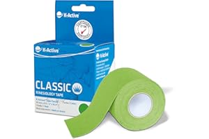 K-Active Tape Classic | Kinesiotapes super hautverträglich | wasserfest | Kinesiologie Tape für Sport & Therapie, extra langer Halt | [5cmx5m] grün…