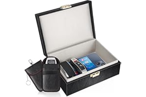 Samfolk Faraday Box und Beutel 2 Stück, Faraday Box für Autoschlüssel, Autoschlüssel Signal Blocker Box, RFID Anti-Diebstahl Faraday Käfig, Autoschlüssel Schutz für Autosicherheit