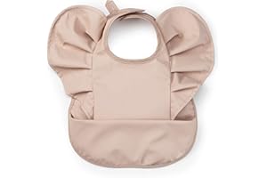 Elodie Details Bavoir Bébé Imperméable Souple Récupérateur - Design Scandinave - Powder Pink