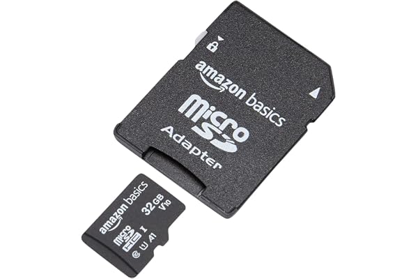 Amazon Basics 32GB MicroSDHC Memory Card with Adapter, Upto 98MB/s, IPX6, Temperature & Shock Resistant