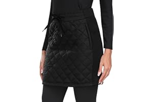 MoFiz Women's Winter Quilted Skirts Warm Insulated Puffer Skirt with Full Zipper Snow Skorts for Casual Golf Hiking Outdoor