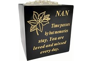 David Fischhoff Memorial Black Rose Bowl with Gold Wording Graveside Flower Vase (Black & Gold - Lily, Nan)